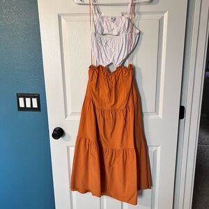 Midi dress with cut outs